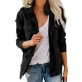 thumbnail image 3 of Women'S Fall Utility Jacket - Stand Collar, Solid Color, Loose Fit, Zipper Closure, and Multiple Pockets Black 5XL, 3 of 8