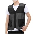 thumbnail image 1 of Cameland Plus Size Men Vest Tops Solid-Color Convenient Mesh Outdoor Breathable Zipper Pockets V-Neck Tank Top, 1 of 7