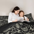 thumbnail image 4 of Homewish Skull Months Dragonflies Twin Comforter Sets,Grunge Damask Bedding Set,Halloween Duvet,Black Reversible,2 Pieces,1 Comforter and 1 Pillowcase, 4 of 7