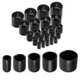 thumbnail image 1 of Unique Bargains 25pcs Bouchons Ronds en Caoutchouc 1/4' 3/8' 1/2' 3/4' 7/8' Noir Couverture de Vinyle Filetage Protections Assortiment, 1 of 5
