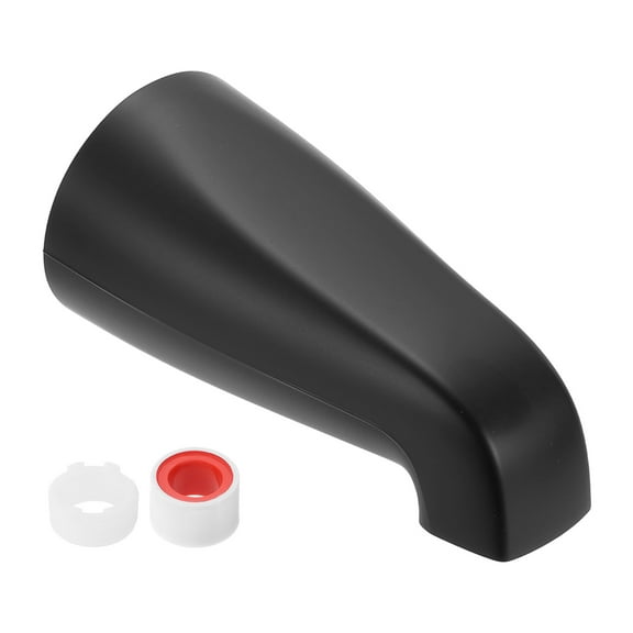 Uxcell 1Pack Universal Bath Tub Spout, Zinc Alloy Bath Spout Bathtub Faucet with Adapter Plastic Reducer Joint for 1/2 Inch Water Tub for Bathroom Kitchen, Black