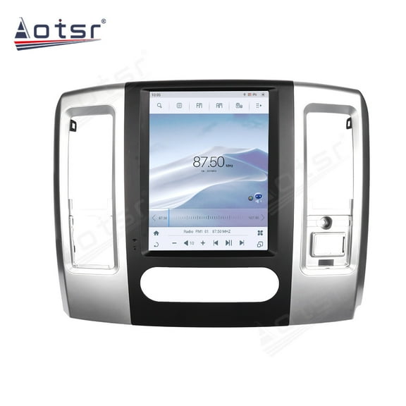 Aotsr 10.5 Inch Android 11 Qualcomm Car Radio for Dodge RAM 2008 2009 2010 2011 2012 Truck Stereo Replacement Tesla Style Touch Screen GPS Navigation Head Unit Multimedia Player