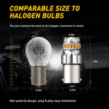 AUXITO 1156 Amber LED Turn Signal Bulbs (2 Pack) - Error Free & Anti-Hyper Flash