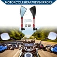 thumbnail image 2 of Unique Bargains Motorcycle Rear View Mirrors Side Rearview Mirror Adjustable Aluminum Alloy 1 Set Black Red M8/M10 Triangle Shape, 2 of 7