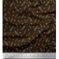 thumbnail image 1 of Soimoi Brown Cotton Voile Fabric Leaves Print Fabric by Yard 42 Inch Wide, 1 of 3