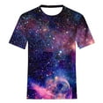 thumbnail image 5 of GUZYING Graphic Tees for Women Going Out Tops for Women Fashion Women's Starry Print Casual Fashion Short Sleeve Tops Blouse(Blue,S), 5 of 6
