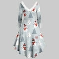 thumbnail image 4 of IROINNID Christmas Cocktail Dress for Women Funny Xmas Print Long Sleeve Raffle Party Ugly Dress,Light Blue, 4 of 5