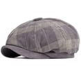 thumbnail image 4 of SikaFu Berets Spring Autumn Men Women Cap Male Female Artist Painter Beret Hat Ivy Flat Beret Cap Plaid Octagonal Newsboy Cap, 4 of 6
