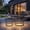 17.71" with LED Light Black, variant on Black Round Nesting Coffee Table Set of 2, 2 PCS Small Outdoor Nesting Tables with LED Light for Living Room, Metal Side Table Set for Balcony Patio