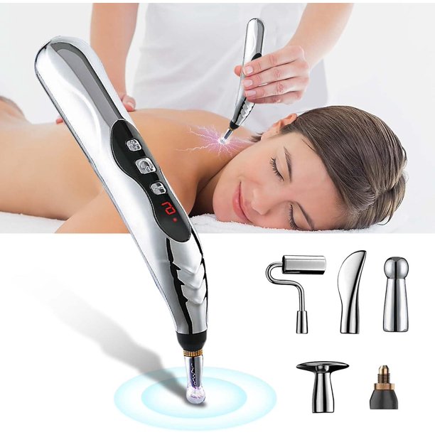Bolígrafo de acupuntura, terapia electrónica para aliviar el dolor, bolígrafo de masaje de pulso energético Merdin 5 en 1, bolígrafo de energía USB, herramientas para aliviar el dolor, regal