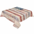 thumbnail image 2 of American Flag Tablecloth Square Table Cloth 60x60 , Waterproof Tablecloth Outdoor Table Cloth, Rustic Star Stripes USA Flag Retro Washable Table Cover for Kitchen Dining Party, 2 of 8