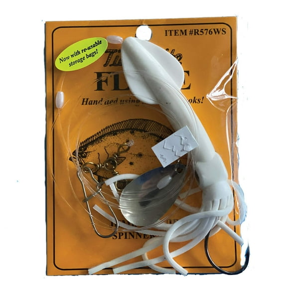 Tide Rite Doormat Fluke Rig, Samsu Hook, Jumbo Squid, White
