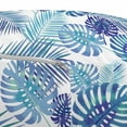 thumbnail image 3 of Nature Pouf Cover with Zipper, Tropical Palm Tree Leaves Depicted in Shades of Blue on Plain Backdrop, Soft Decorative Fabric Unstuffed Case, 30" W X 17.3" L, White and Multicolor, by Ambesonne, 3 of 5