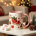 thumbnail image 4 of Christmas Ceramic Mugs Cute Xmas Coffee Cups with Santa Claus Reindeer Snowman Sleigh Handle Holiday Mug for Hot Beverages, 4 of 7