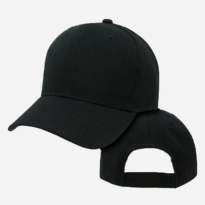 Black Plain Blank Adjustable Golf Tennis Baseball Solid Ball Cap Hat Caps (Best Cap And Ball Revolver)