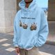 thumbnail image 1 of WILLBEST Sudaderas Deportivas para Hombre, Suéter con Capucha y Bolsillo De Manga Larga para Otoño e Invierno, con Estampado De Conejo Divertido De Color Sólido para Hombre y Mujer Grande, 1 of 5