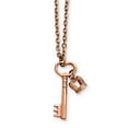 thumbnail image 1 of Stainless Steel Polished Rose IP Key & Crown with 2 in Extender Necklace 15.5in, 1 of 2