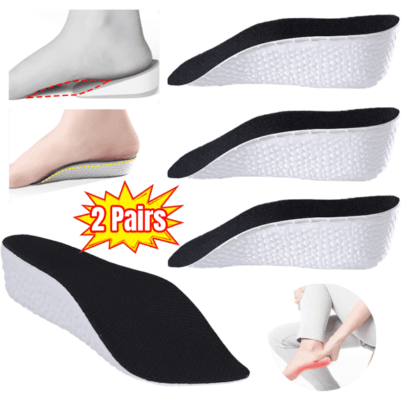 2 Pairs Orthotics Insoles Height Increase Insoles Arch Support, Plantar Fasciitis & Flat Feet Relief