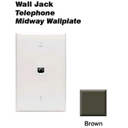Phone Jack Wall Plate - Leviton 40539-PMB Telephone Midway Wallplate Flush Wall Jack - Brown