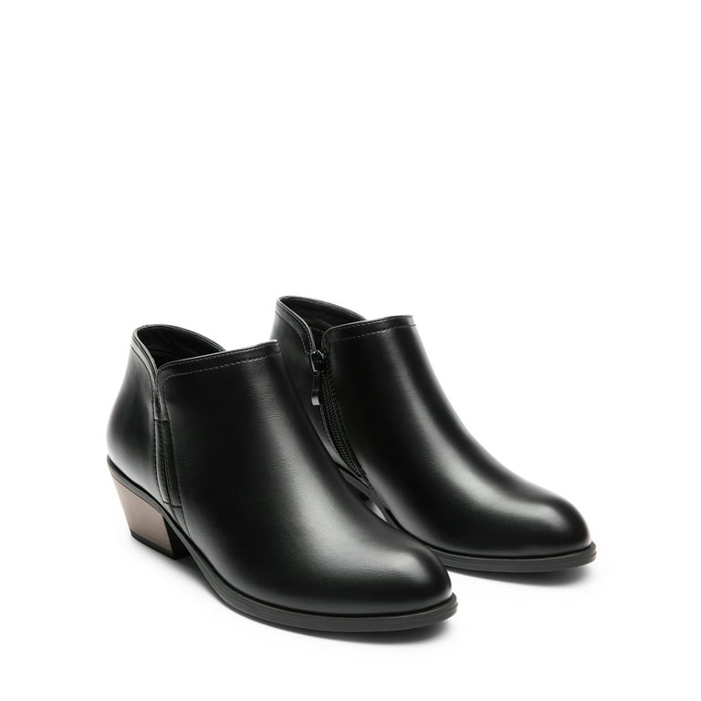 BURUDANI Women's Low Chunky Heel Ankle Boots Warm Non Slip Winter