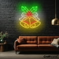 thumbnail image 3 of Craftnamesign Christmas Bell Neon Sign, Jingle Bell Light Sign For Home Room Wall Decor, 3 of 5