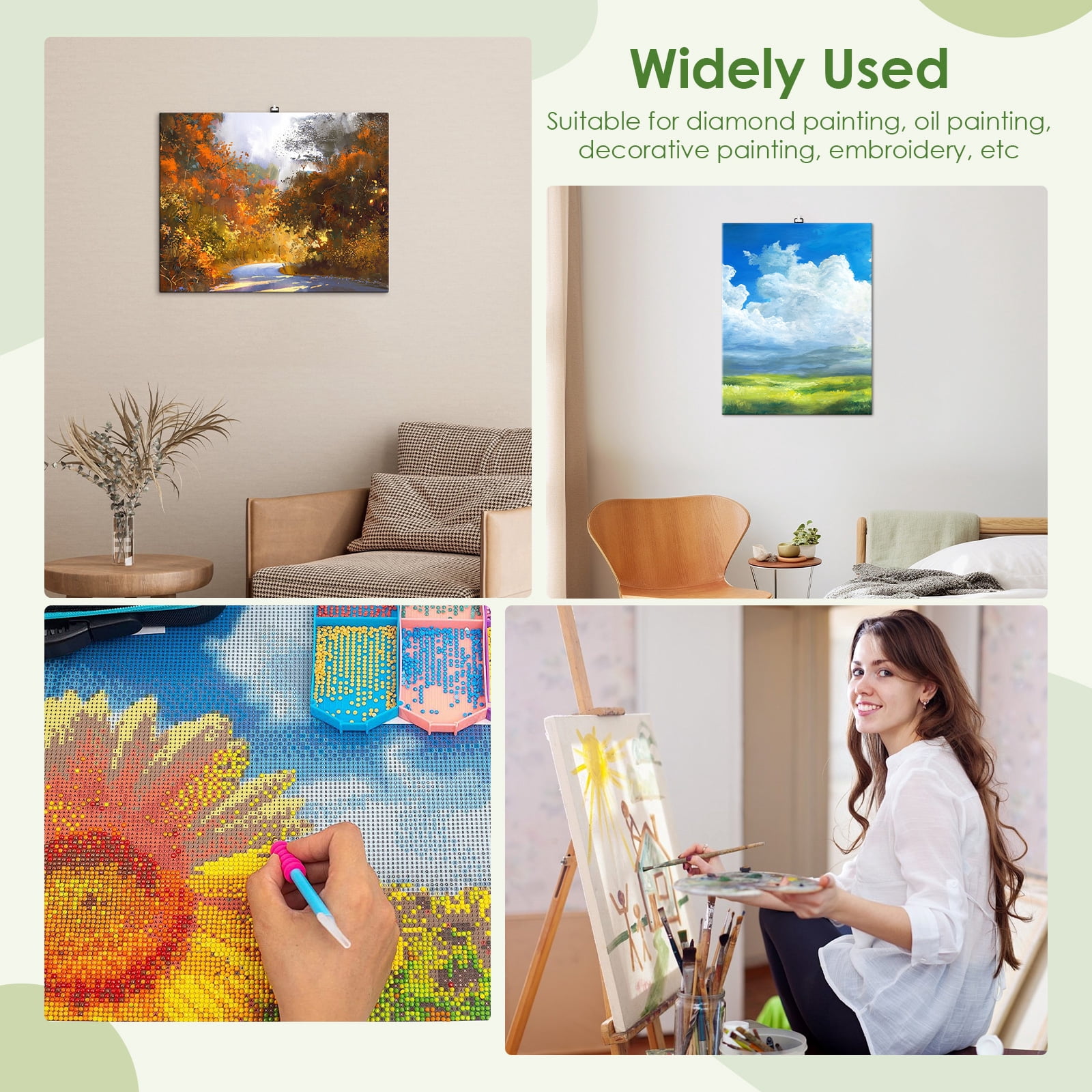 3 Pack 16 x 20 Inches DIY Canvas Stretcher Bar Canvas Frame Wood Frame Kit Easy to Assemble for Oil Painting Decorative Artwork Digital Painting