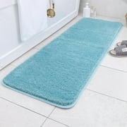Carvapet Non-Slip Bath Mat Microfiber Soft Bathroom Mats, 20"x 59", Blue
