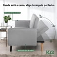 thumbnail image 3 of Sofá Cama Reclinable 3 Personas Sillón Minimalista 2 Posiciones Kingshouse gris, 3 of 8