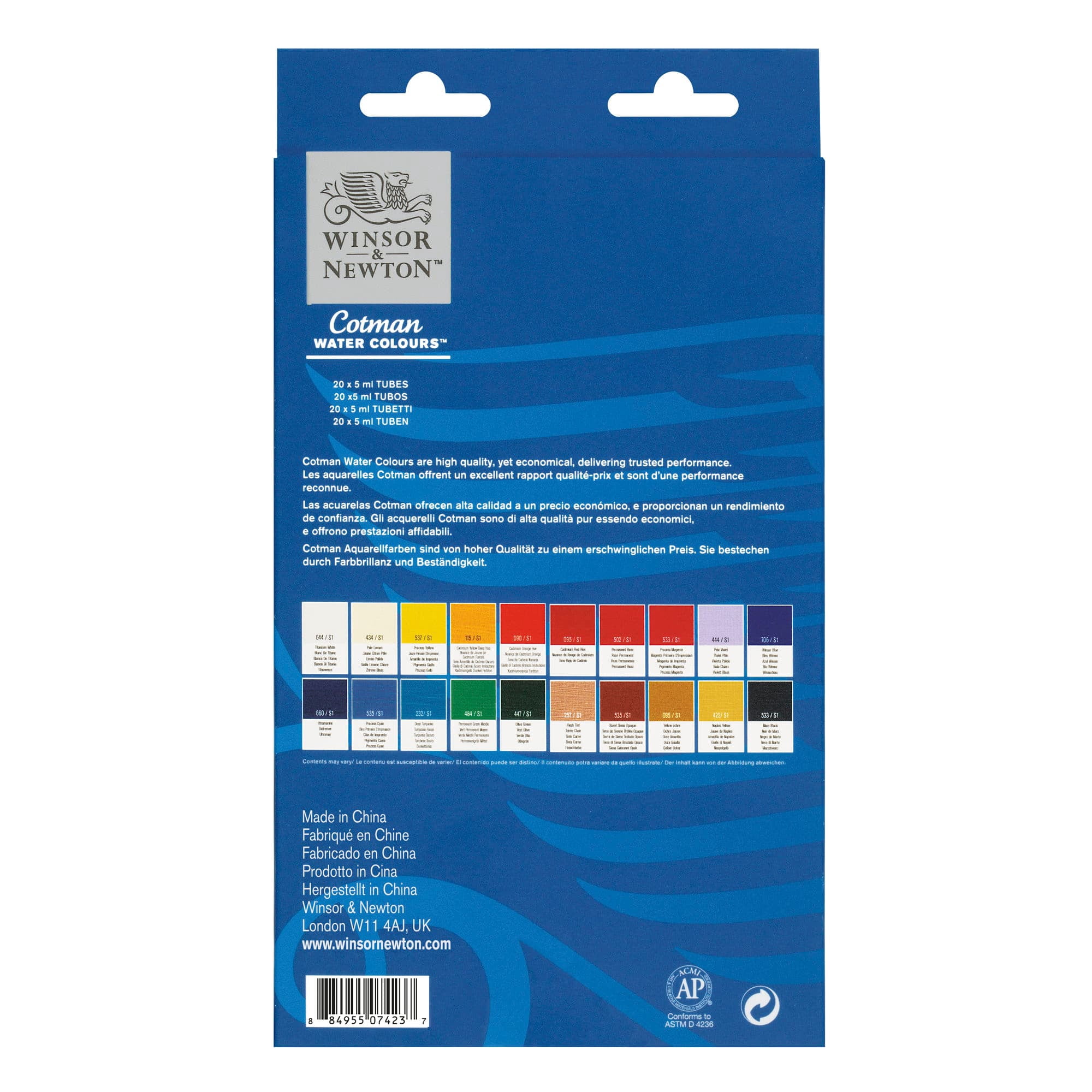 Winsor & Newton Cotman Watercolours Set, 6 Packs: 20 ct. (120 total)