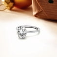 thumbnail image 2 of Auory Oval Cut Solitaire Hidden Halo Ring in White Gold Plated Luxury Ring for Women, 2 of 10