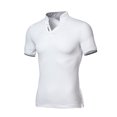 thumbnail image 1 of CEHVOM Mode Hommes Décontracté Uni Manches Courtes Col Rabattu T-Shirt Blouse Hauts, 1 of 5