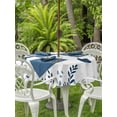 thumbnail image 2 of Outdoor Tablecloth with Umbrella Hole and Zipper, Blue Spring Botanical Round Table Cloth 60 Inch Waterproof Tablecloth, Weeping Eucalyptus Butterfly Picnic Table Cover for Patio Camping, 2 of 7
