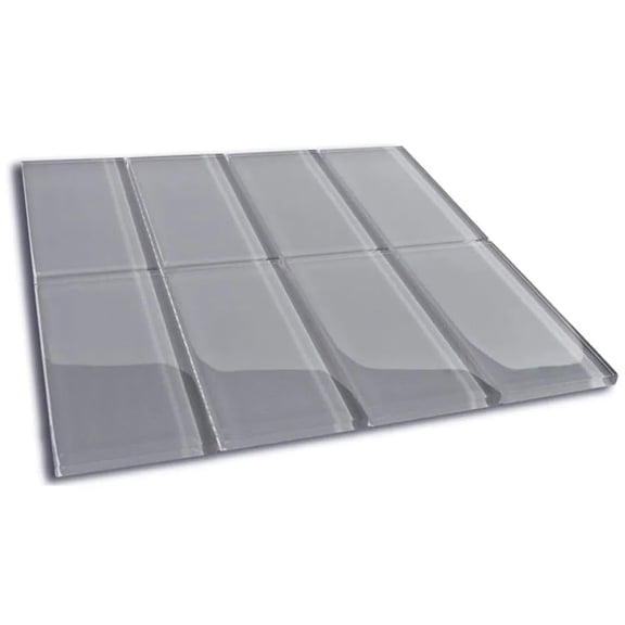 CNK Tile Ice Grey Glass Subway Tile 3"x6" for Kitchen Backsplash, Bathroom Walls