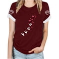 thumbnail image 1 of Tops Y Blusas de las Mujeres Estampadas Cuello Redondo Manga Corta, Poliéster Casual Top para Diario, Fiesta Y Todas las Estaciones, 1 of 8