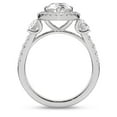 thumbnail image 3 of Eloya Jewel 2.13 Ct Moissanite Halo Rings - Unique Pear Cut Solitaire with Accents Ring - 14K White Gold Plated Ring - Radiant Wedding Ring for Her - Perfect Gift for Engagement, 3 of 3