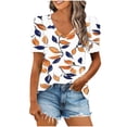 thumbnail image 2 of LiMoi Womens Short Sleeve Tops Dressy Womens T Shirts Fitted Printed Baby Tees for Women Plus Size T Shirts for Women 4x-5x Get it Fast, 2 of 5