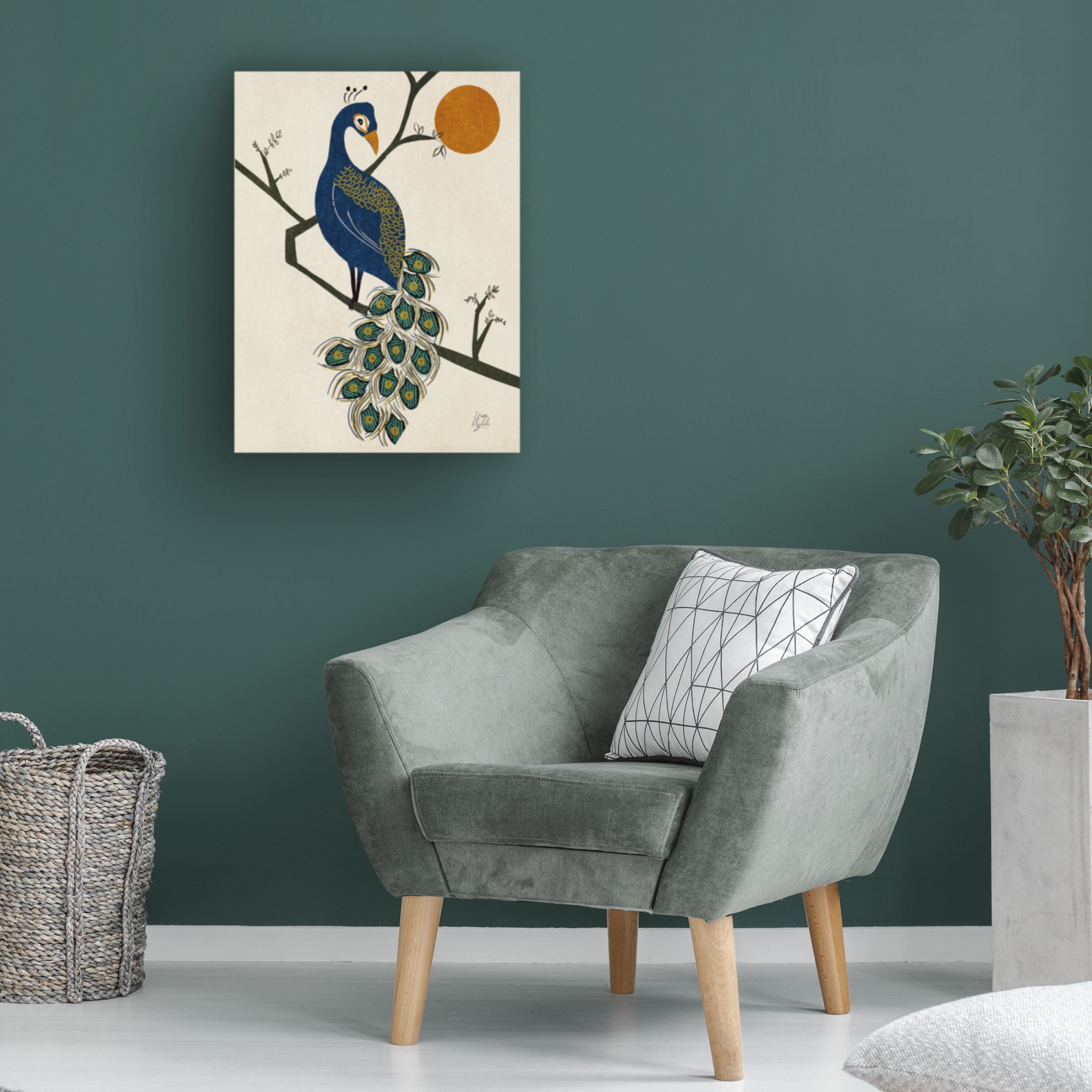 Trademark Fine Art Erum Khalili  Vintage Peacock Canvas Wall Art
