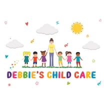 DAYCARE - Multicolored Vinyl Art Daycare Decoration Colorful Design Adhesive Wall Decal - Kids Playroom Daycare Personalized Name Teacher And Children Design Hearts Clouds Sun Décor 14" x 20"