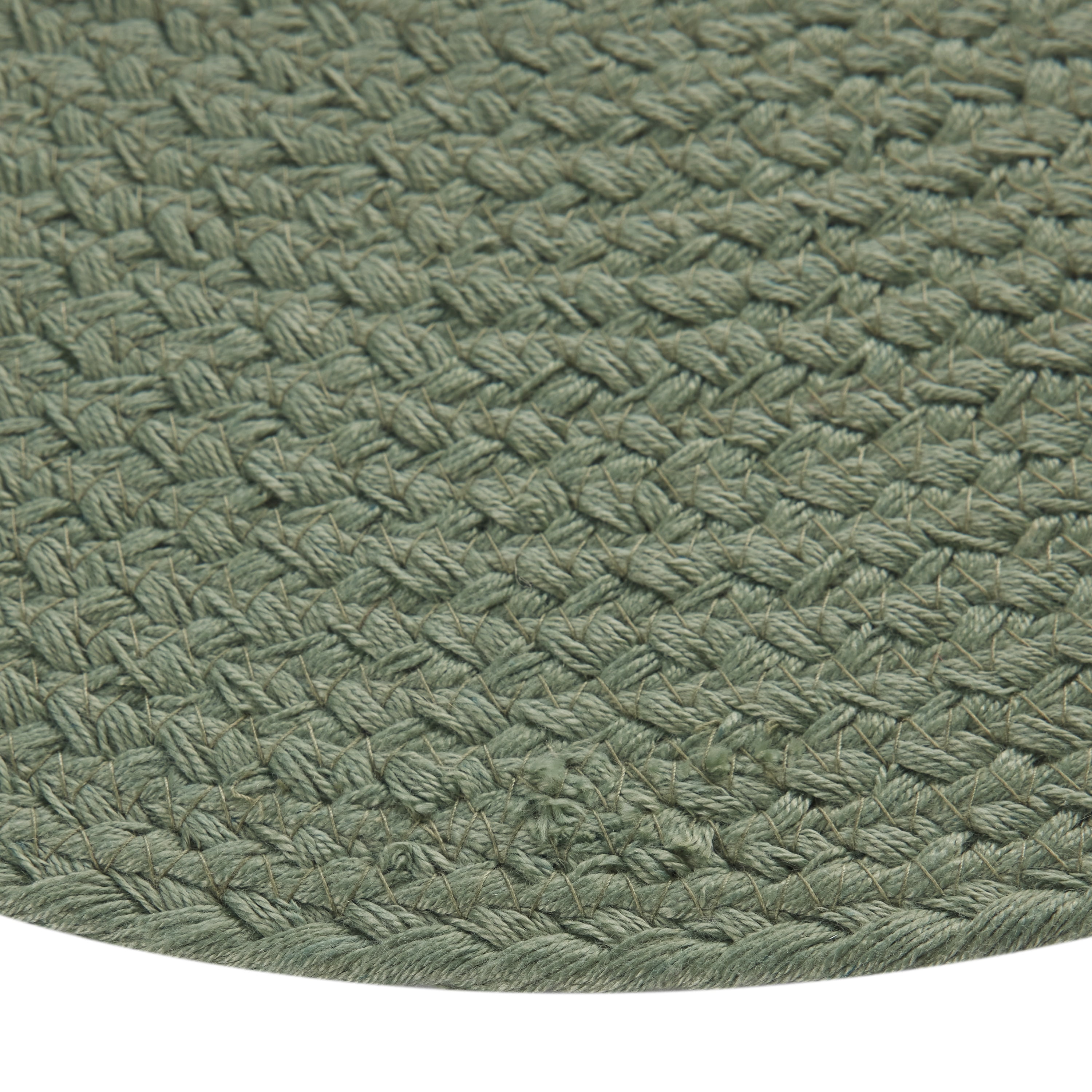 (4 pack) Mainstays Round Braided Placemat, Hedge Green, 14 in Diameter, Polyester
