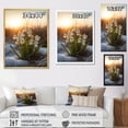 thumbnail image 4 of Designart "Verdant Snowdrop Winter Sunset I" Snowdrops Floater Framed Wall Art Living Room, 4 of 5
