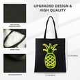 thumbnail image 3 of JEUXUS Party Supplies Cute Retro Neon Pineapple Canvas Tote Bag for Hawaiian Beaches 14.1x15.7in, 3 of 6
