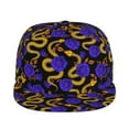thumbnail image 2 of Fotbe Golden Snake And Purple Rose Flat Bill Visor Cap Classic Snapback Hat Polyester Foam Trucker Hat Trucker Cap Adjustable Baseball Cap, 2 of 9