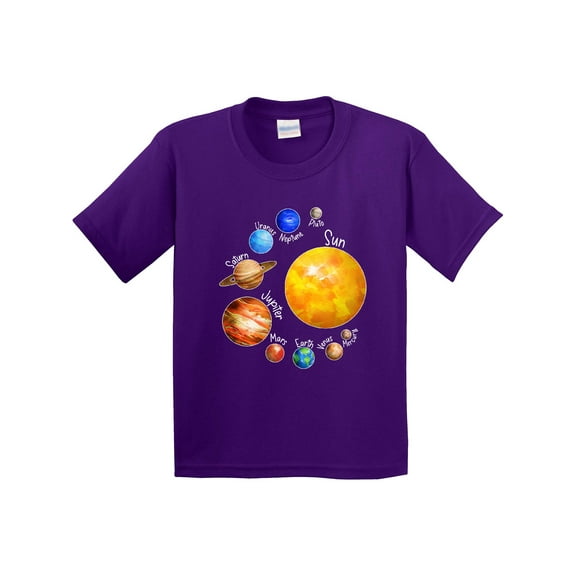 Inktastic Sun and Planets Yes, and Pluto Youth T-Shirt