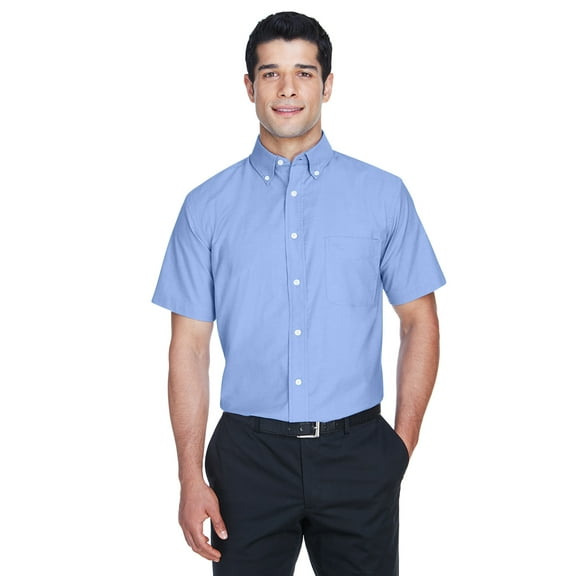 Harriton Men's Short-Sleeve Oxford with Stain-Release - M600S