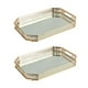 thumbnail image 1 of 2x BANDEJA DE SERVICIO DE ESPEJO rectangular Bandeja de metal para tocador de comida Bandeja de decoración BLESIY Bandeja base espejo dorado, 1 of 8