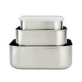 thumbnail image 2 of Tramontina 3-Piece Stainless Steel Square Container Set with Frosted Lid, Dishwasher Safe, 2 of 5