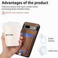 thumbnail image 3 of Allytech for Google Pixel 7A 2 in 1 Detachable Wallet Case, Retro PU Leather Ring Kickstand Card Slots Case for Women Men, Strong Magnetic Shockproof Slim Case for Google Pixel 7A - Brown, 3 of 10