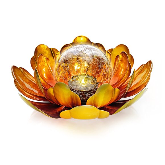 Lámpara solar con forma de flor WNP Outdoor Garden Lotus, 25 x 25 x 10 cm