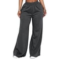 thumbnail image 3 of Stralyhd Womens Sweatpants Baggy Wide Leg High Waist Fall Sweat Pants Casual Fashion Pants with Pockets Dark Gray L, 3 of 5
