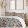 thumbnail image 7 of Ambesonne Paisley Duvet Cover Set, Floral Ornate Pattern Cultural Folk Persian Middle Eastern, Decorative 3 Piece Bedding Set with 2 Pillow Shams, Queen Size, Night Blue Orange Tan Queen Night Blue Orange Tan, 7 of 7